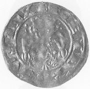 Denier - Henry V Goslar mint; raised hands obverse image