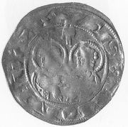 Denier - Henry V Goslar mint; raised hands, Holy Roman Empire, 1106-1125 reverse image