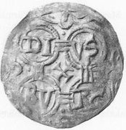 Denier - Henry V Duisburg mint, Holy Roman Empire, 1106-1125 reverse image