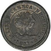 4 Reales State of Honduras - Provisional, Honduras, 1851 reverse image