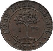 1 Peso Provisional Coinage, Honduras, 1862 reverse image