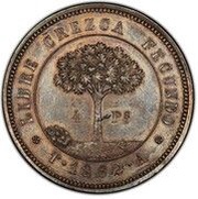 4 Pesos Pattern, Honduras, 1862 reverse image