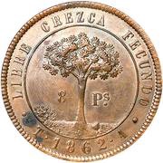 8 Pesos Provisional Coinage, Honduras, 1862 reverse image