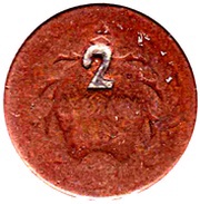 2 Centavos counterstamped - Type 1 reverse image