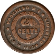 2 Centavos Mule, Honduras, 1907-1908 reverse image