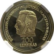 200 Lempiras Francisco Morazan reverse image