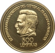 500 Lempiras Francisco Morazan reverse image