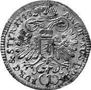 1 Kreuzer - Maria Theresia Graz, Austria, 1747-1748 reverse image
