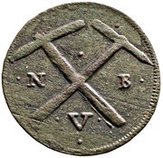 Copper coin - Leopold I, Nagybánya mining issue reverse image