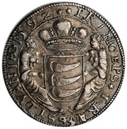 1 Thaler - Zsigmond Báthori, Hungary, 1592 reverse image