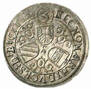 3 Kreuzers - Rudolf II Hall, Austria, 1605 reverse image