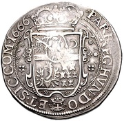 1 Thaler - Mihály Apafi, Hungary, 1666 reverse image