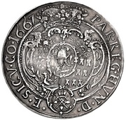 1 Thaler - Mihály Apafi, Hungary, 1667 reverse image