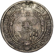 1 Thaler - Mihály Apafi, Hungary, 1687 reverse image