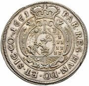 2 Thalers - János Kemény, Hungary, 1661 reverse image