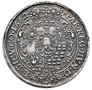 3 Thalers - Mihály Apafi, Hungary, 1662 reverse image