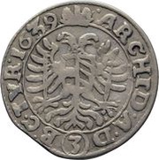 3 Kreuzers - Ferdinand III Vienna, Austria, 1637-1658 reverse image