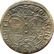 3 Kreuzers - Leopold I Hall, Austria, 1690-1691 reverse image