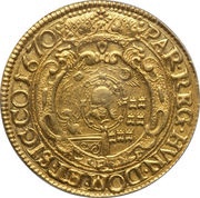 10 Ducats - Mihály Apafi 1661-1690, Hungary, 1668-1671 reverse image