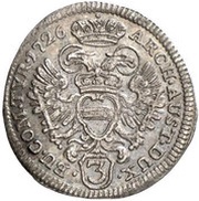 3 Kreuzers - Charles VI Vienna, Austria, 1721-1740 reverse image