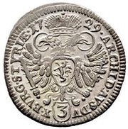 3 Kreuzers - Charles VI Graz, Austria, 1729-1740 reverse image