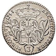 3 Kreuzers - Maria Theresia Hall, Austria, 1745 reverse image