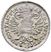 3 Kreuzers - Maria Theresia Vienna, Austria, 1751-1765 reverse image