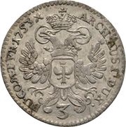 3 Kreuzers - Maria Theresia Hall, Austria, 1752-1774 reverse image