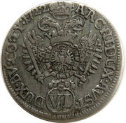 6 Kreuzers - Charles VI Hall, Austria, 1714-1724 reverse image