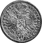6 Kreuzers - Maria Theresia Graz, Austria, 1747 reverse image