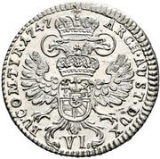 6 Kreuzers - Maria Theresia Hall, Austria, 1747 reverse image