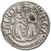Denier - Rudolf, Hungary, 1582 reverse image