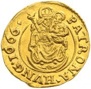 Denier - Leopold I Gold Strike, Hungary, 1666 reverse image