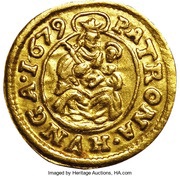 Denier - Leopold I Gold Strike, Hungary, 1679 reverse image