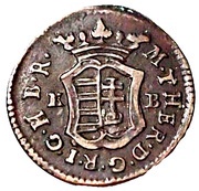 1 Denier - Maria Theresa Open crown, Jesus on right arm obverse image