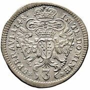 3 Kreuzers - Francis I of Lorraine, as co-ruler Baroque shield, Hungary, 1748-1750 reverse image