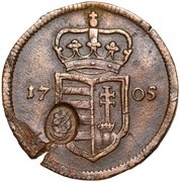 20 Poltura - Francis II Rákóczi with countermark obverse image