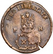 20 Poltura - Francis II Rákóczi with countermark reverse image
