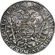 ½ Thaler - Ferdinand III, Hungary, 1657-1659 reverse image