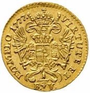 ¼ Ducat - Joseph II, as co-ruler, Hungary, 1777 reverse image