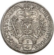 ¼ Thaler - Charles VI Hall, Austria, 1725 reverse image