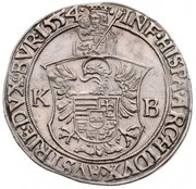 Thaler - Ferdinand I, Hungary, 1553-1556 reverse image