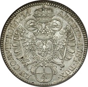 ¼ Thaler - Charles VI Hall, Austria, 1734 reverse image