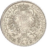 15 Kreuzers - Maria Theresia Vienna, Austria, 1747-1750 reverse image
