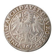 36 Kreuzer - ½ Reichsthaler - Ferdinand I Hall, Austria, 1556-1557 reverse image