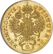2 Ducats - Joseph II, as co-ruler, Hungary, 1768-1780 reverse image