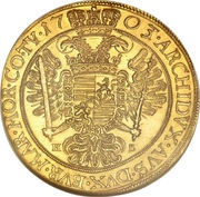 5 Ducats - Leopold I, Hungary, 1702-1703 reverse image