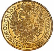 10 Ducats - Leopold I, Hungary, 1665-1675 reverse image
