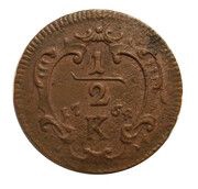 ½ Kreuzer - Francis I of Lorraine, as co-ruler Rézfélkrajcár reverse image