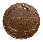 1 Kreuzer - Joseph II, as co-ruler Rézkrajcár reverse image